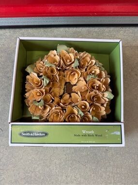 Target Tan Birch Wood Floral Wreath with Green Leaves
